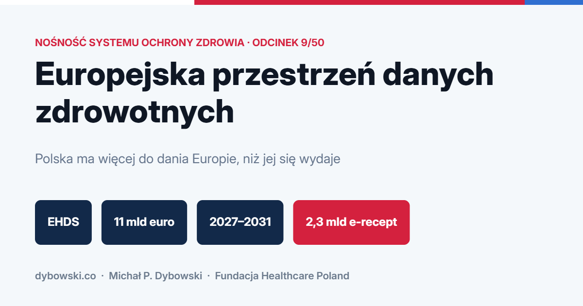 Europejska przestrzeń danych zdrowotnych. Polska ma więcej do dania Europie, niż jej się wydaje