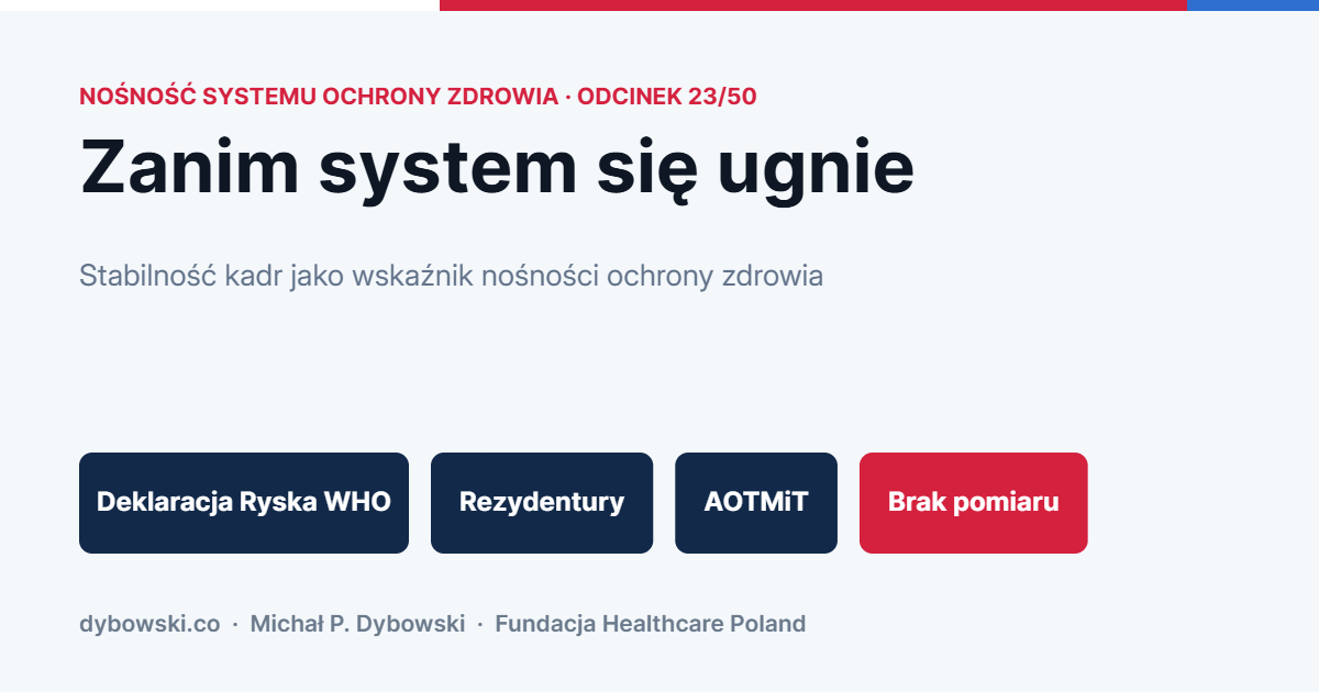 Zanim system się ugnie. Stabilność kadr jako wskaźnik nośności ochrony zdrowia