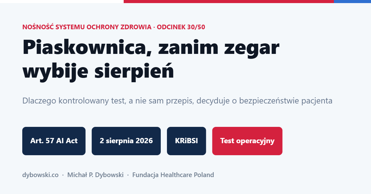 Piaskownica, zanim zegar wybije sierpień. Dlaczego kontrolowany test, a nie sam przepis, decyduje o bezpieczeństwie pacjenta